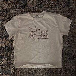 Abercrombie Graphic Tee with Wine Illustration